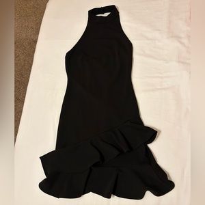 Halter dress with ruffle bottom